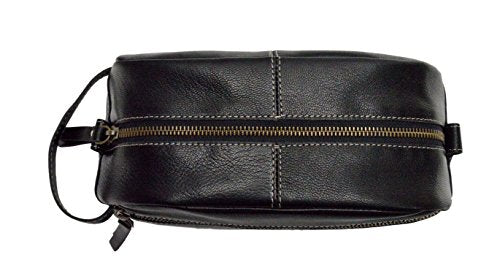 Timberland Men's Rugged Wash Leather Travel Kit, Black
