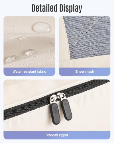 LIGHT FLIGHT 8 Set Packing Cubes for Travel, Durable Travel Essentials for Cruish Ship, Suitcase Organizer Packing Bags (8-Pack 1L+2M+1S+1Shoe Bag+2Toiletry Bags+1Laundry Bag)