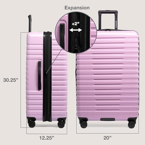U.S. Traveler Boren Expandable Hardside Rugged Travel Luggage with 8 Spinner Wheels, Lavender, Checked-Large 30-Inch