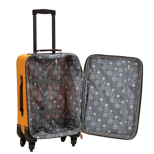 Rockland Pasadena Expandable Spinner Carry-on 19", Orange