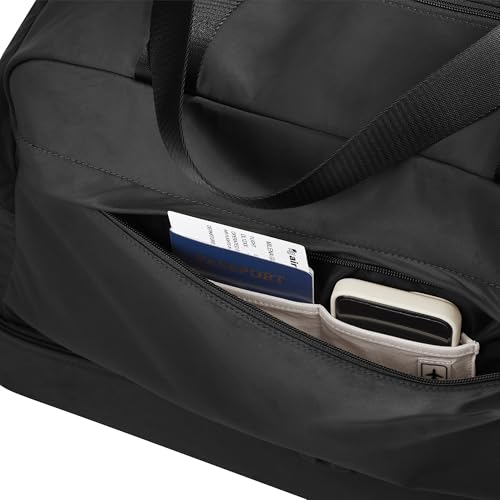 Away Featherlight Weekender Bag, 44L Carry On Travel Duffel with Laptop Sleeve and Shoe Compartment, Jet Black