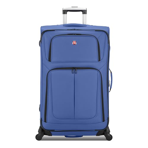 SWISSGEAR Sion Softside Expandable Spinner Luggage Durable Lightweight Travel Suitcase, Regatta, Checked-Large