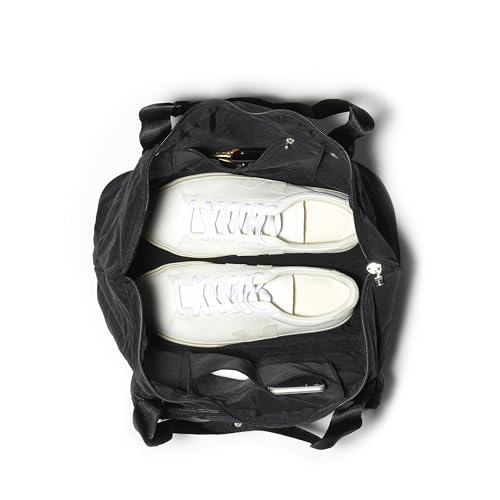 Baggallini Women's Carryall Expandable Packable Tote, Black