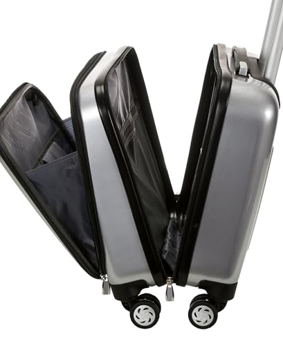 Rockland Revolution Hardside Rolling Computer Case, Carry-On, Silver