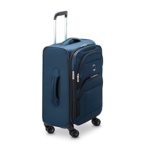 DELSEY PARIS Sky Max 2.0 Softside Expandable Luggage with Spinner Wheels, Blue, 2-Piece Set (21/24)