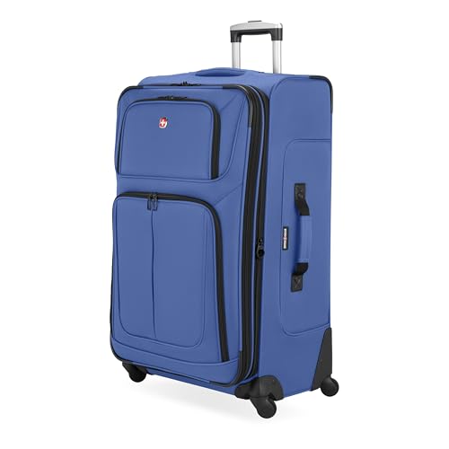 SWISSGEAR Sion Softside Expandable Spinner Luggage Durable Lightweight Travel Suitcase, Regatta, Checked-Large