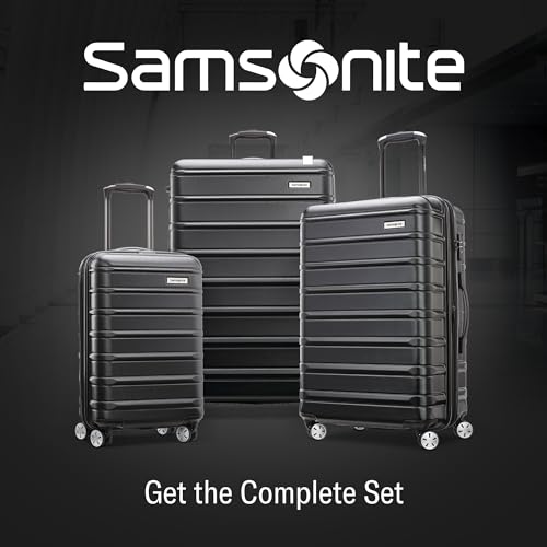 Samsonite Omni 2 28-Inch Large Checked Hardside Luggage with 360° Spinner Wheels - Scratch Resistant Hardshell - TSA Lock - Expandable Polycarbonate Shell for Lightweight Travel - Midnight Black