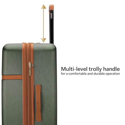 Badgley Mischka Grace 3 Piece Polycarbonate-ABS Expandable Retro Luggage Set (Olive Green)