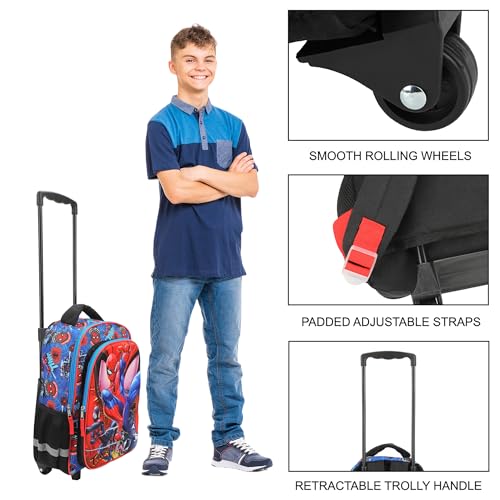 Bioworld Spider-Man Peter & Miles 16" Rolling Travel Backpack