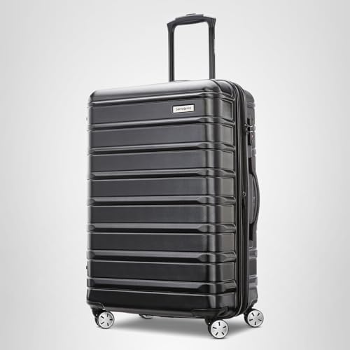 Samsonite Omni 2 Hardside 3 Piece Set - Includes Global Carry-On, Medium, & Large Checked Suitcases - 360° Dual Spinner Wheels - Integrated TSA Lock & Expansion - Amazon Exclusive - Midnight Black