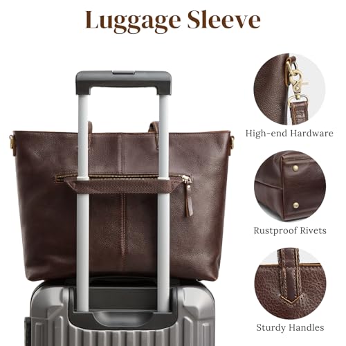 S-ZONE Leather Tote Bag for Women Large Shoulder Bag Work Top Handle Handbag Satchel Purse 2Pcs Set