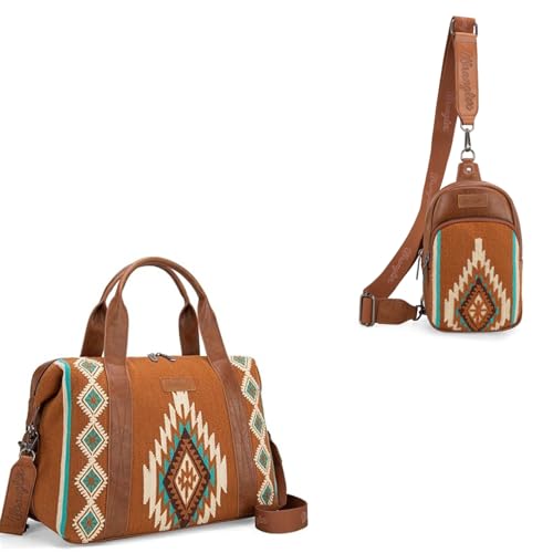 Wrangler Western Knitted Crossbody Purse and Duffel Bag for Women