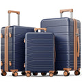 voyzap 3 Piece Luggage Set, 20/24/28 Inch Expandable Luggage Sets with Spinner Wheels, ABS+PC Hardshell Suitcases, Suitcase Set with Double-Layer Explosion Zipper, TSA Lock