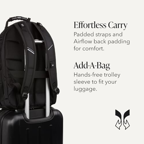 SWISSGEAR 1900 ScanSmart TSA Laptop Backpack Fits 17 Inch Laptop with RFID Protection and Tablet Pocket, Black/Black, 19-Inch