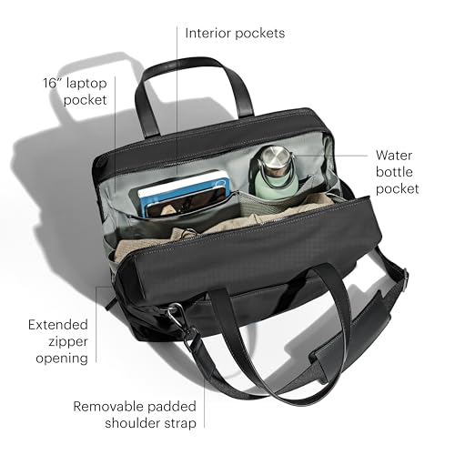 Away The Everywhere Bag - Airline Approved Carry-On Bag with Padded Laptop Pocket, Detachable Shoulder Strap - Water-Repellent Carry-On Duffle Bag - Jet Black