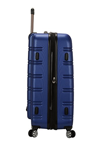 Rockland Melbourne Hardside Expandable Spinner Wheel Luggage, Checked Large 28", Blue