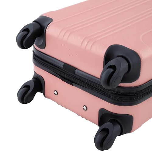 Travelers Club Chicago Hardside Expandable Spinner Luggage, Rose Gold, 22" Carry-On