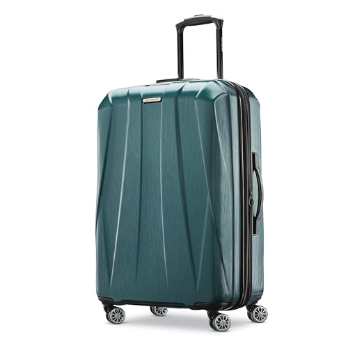 Samsonite Centric 2 Hardside Expandable Luggage with Spinner Wheels, Emerald Green, Checked-Medium 24-Inch