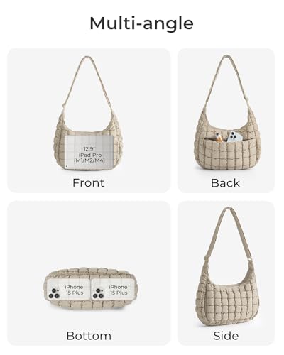 BAGSMART Quilted Crossbody Bags for Women Lightweight Puffer Purse Shoulder Hobo Bag for Daily Use Travel Essentials