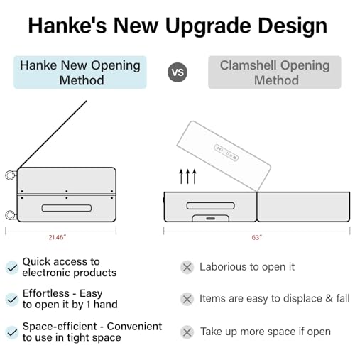 Hanke 24 Inch Checked Luggage with Front Pocket Aluminum Frame （Can Not Open in The Middle）Hard Shell Suitcases with Wheels Rolling Luggage Suitcase with Lock Travel Luggage for Weekender-Smoke White