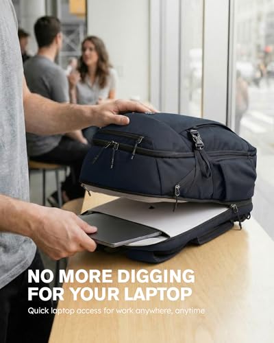 Tolaccea Travel Laptop Backpack 32L, TSA Friendly Flight Approved Computer Work Business Bag, Water-resistant Carry on Luggage, Durable Casual Daypack College Rucksack for Men Women