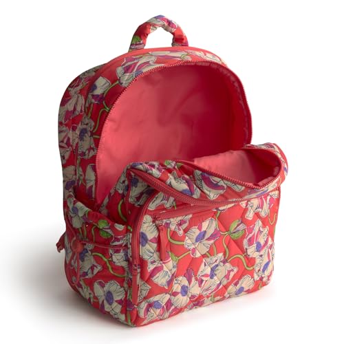 Vera Bradley Women's Featherweight Large Bancroft Backpack, Swirling Poppies, One Size
