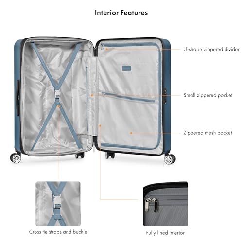 Travel Select Snowcreek Hardside Expandable Spinner Luggage Set w/USB Port, Navy, 2-Piece