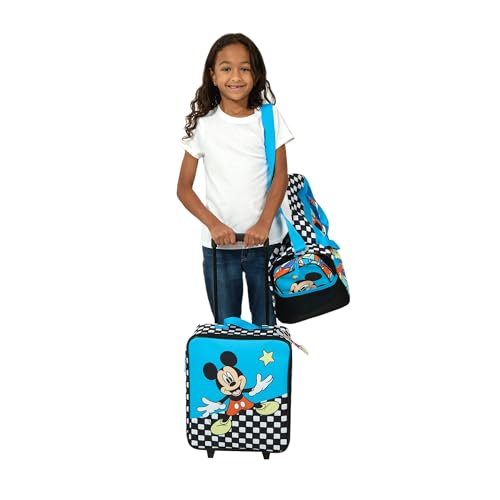 Bioworld Disney Mickey Mouse Polka Dots Youth 4-Piece Travel Set Carry on Luggage
