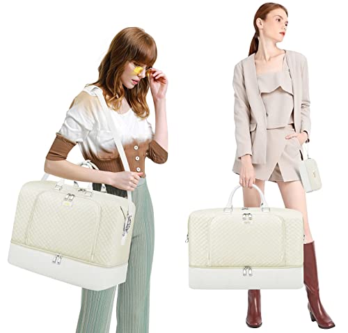 Travel Weekender Bag for Women, Overnight Bag with Shoe Compartment Oversized Travel Duffel Bag Carry On Tote 21"