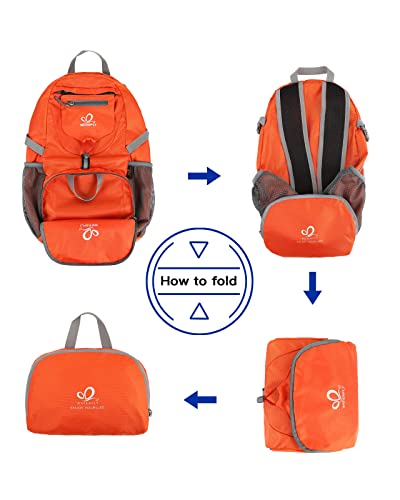 WATERFLY Small Lightweight Packable Backpack: 20l Ultra Light Foldable Travel Hiking Camping Daypack Day Pack for Man Woman