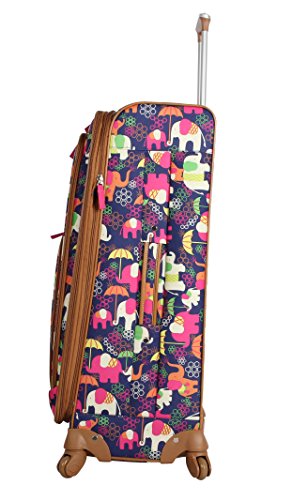 Lily Bloom Design Pattern 28" Luggage Softside Expandable With Double Spinner Wheels, Large Lightweight Suitcase Checked Bag For Women
