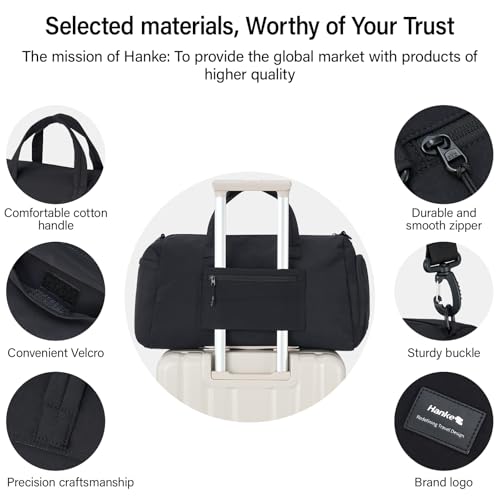 Hanke Cloud Carry On Luggage Bags for Travel Carry On Bag for Women Lightweight Travel Tote Bag Overnight Weekender Bag,Graphite Black