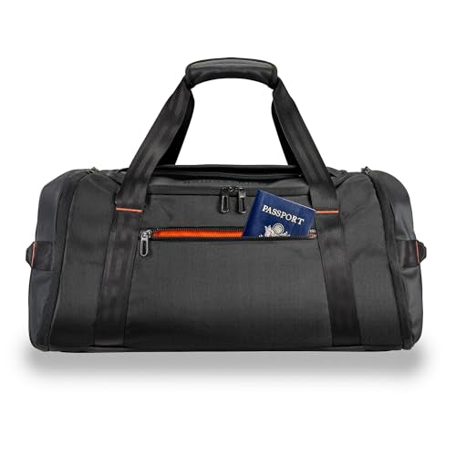Briggs & Riley 27" Medium Upright Duffle - Checked Luggage for Travel, Suitcases with Wheels, Softside Rolling Bag for Men & Women, Self-Repairing Zipper - ZDX Collection, Black