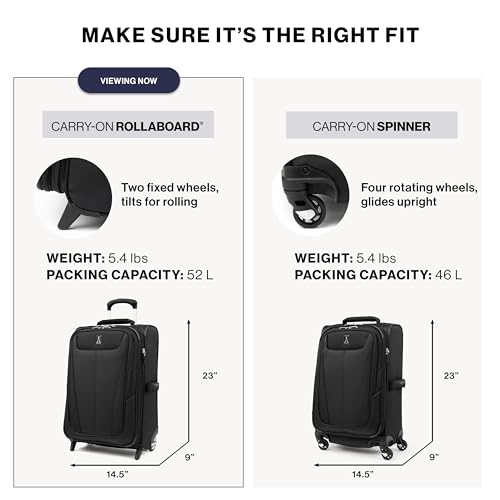 Travelpro Maxlite 5 Softside Expandable Upright 2 Wheel Carry-on Luggage, Lightweight, 21-Inch - Slate Green