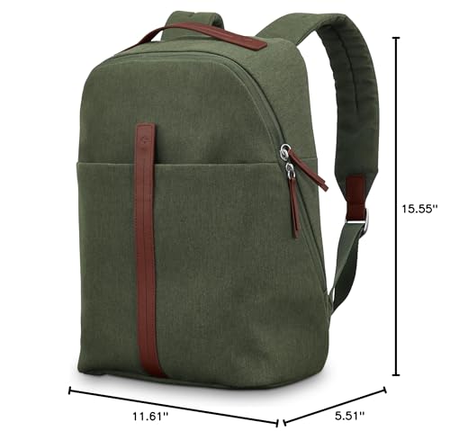Samsonite Virtuosa Carry-On Travel Backpack with Padded Laptop Sleeve, Pine Green