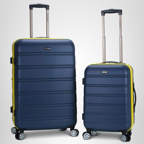 Rockland Melbourne Hardside Expandable Spinner Wheel Luggage, Carry-On 20", Navy