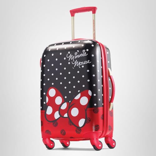 American Tourister Disney Hardside Luggage With Spinner Wheels, Minnie Mouse Red Bow, Carry-On 21-Inch