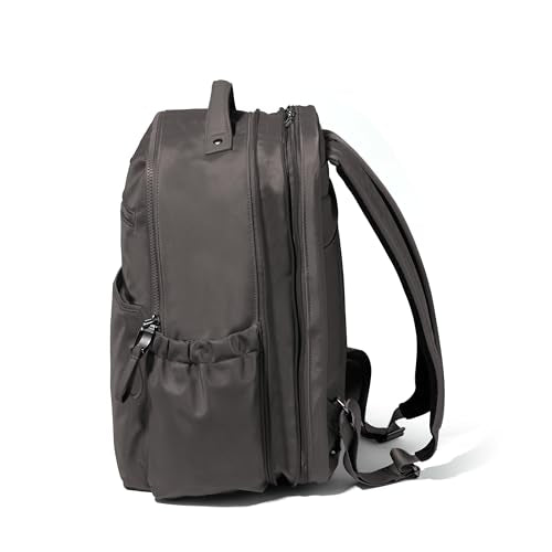 Baggallini Tribeca Expandable Laptop Backpack - 15"x11" Lightweight RFID Computer Bag for Work & Travel with Luggage Sleeve