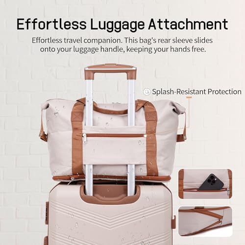 CONCEPTEN Luggage Sets 5 Piece, Expandable Hardside Suitcase with Spinner Wheels, 20/24/28 inch Travel Luggage Set, Lightweight Carry On with TSA Lock (Beige)