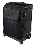 ZUCA Flyer Carry On Luggage with Wheels - 20 inch Airline Approved Black Bag and Black Frame, with 5 Packing Pouches, Travel Cover, and Built-In Seat