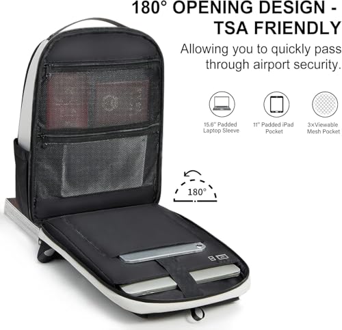 Hanke Carry on Backpack and 20 Inch Carry On Luggage with Wheels PC Hard Shell Suitcase Top Opening,Travel Laptop Backpack for Men & Women
