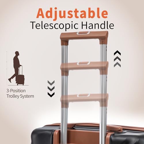 Rosamo 10 piece Luggage Set Expandable Suitcase 22x14x9 Airline Approved Carry on, ABS Hard Case Suitcases with Spinner Wheels,TSA Lock