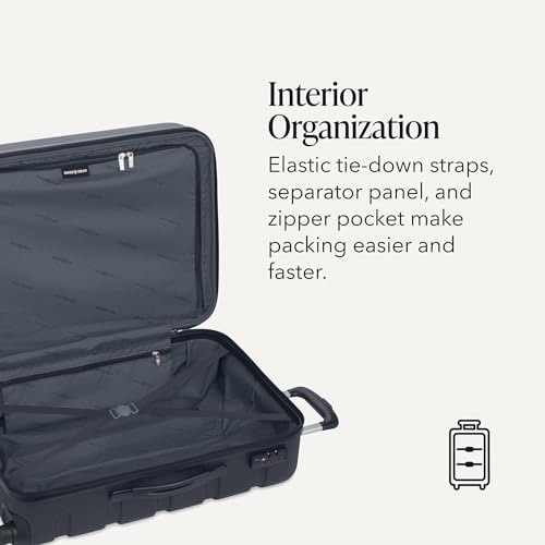 SwissGear 7366 Signature Hardside Expandable Luggage with Spinner Wheels, TSA Lock, Navy, Checked-Medium 23-Inch