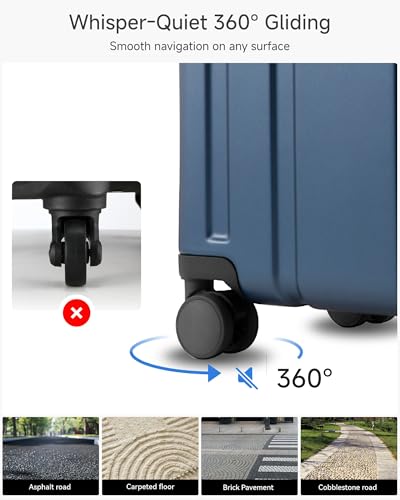 LUGGEX 28 Inch Large Checked Suitcase, L2 105L Capacity PC Hard Shell Luggage with 360° Spinner Wheels & TSA Lock, Durable Travel Bag for Extended Trips (Black, 28 Inch)