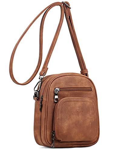FADEON Small Purses for Women Crossbody Bags, Designer PU Leather Mini Cross Body Purse Travel Shoulder Bag Card Slots