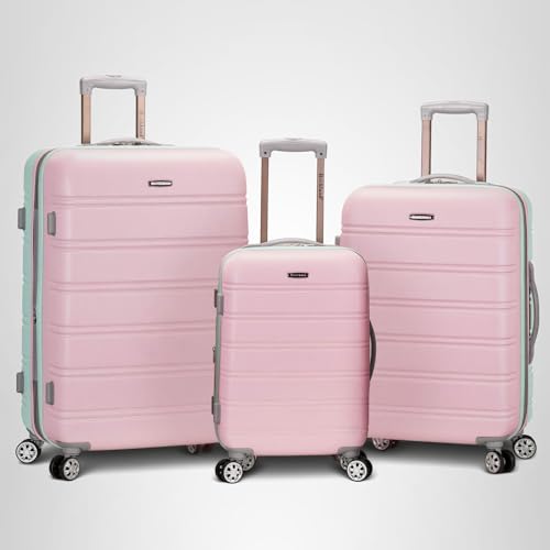 Rockland Melbourne Hardside Expandable Spinner Wheel Luggage, Mint, Checked Large 28"