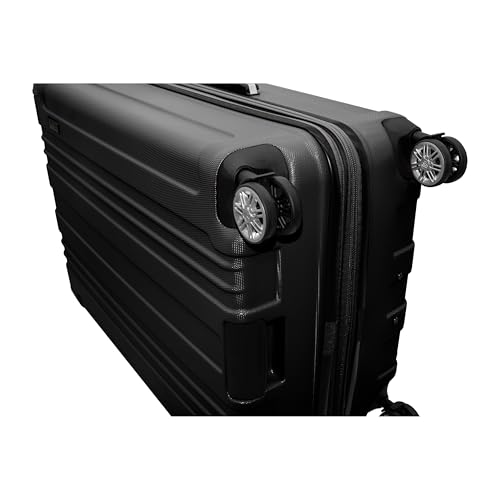 Gabbiano Bravo Expandable Hardside Suitcases with Spinner Wheels, Rolling Travel Bag Bundle, Lightweight ABS Hardshell, 3-Piece Hardside Luggage Set (Black, Large 31")