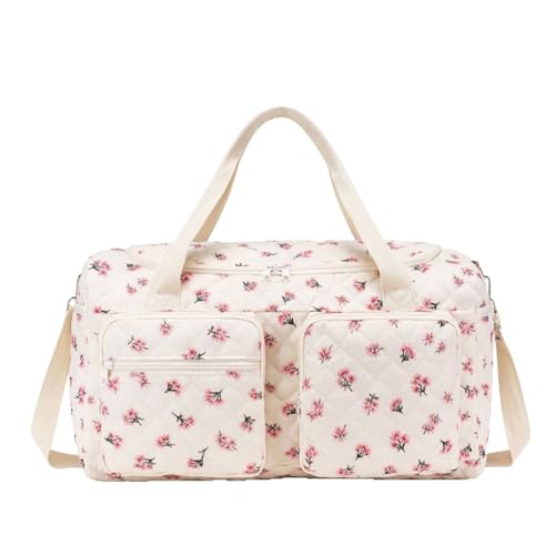 ALINUOYQ Quilted Diaper Bag Tote Cute Large Baby Bag for Mom, Hospital Bags for Labor Delivery, Weekender & Overnight Travel Duffel Bags for Women, Pañaleras para Bebe