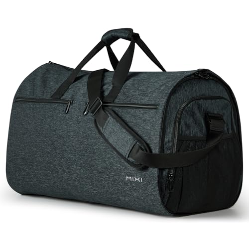 mixi 22 Inch Carry-On Bag for Men Women, 56L Foldable Water-Resistant Weekender Bag for Travel Gym Sports, Forest Black