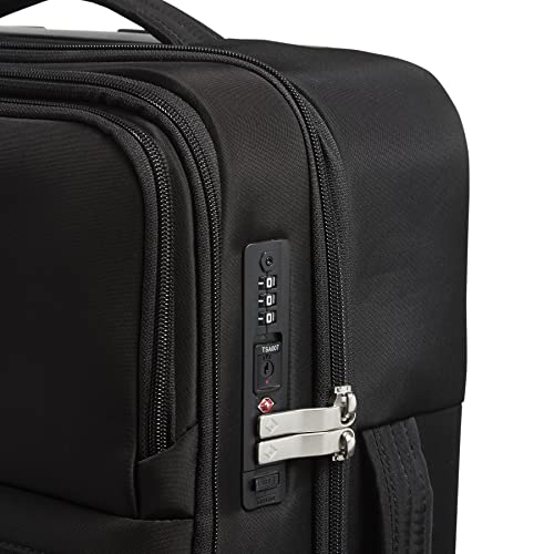 Vera Bradley Women's Softside Rolling Suitcase Luggage, Black, 22" Carry On & 27" Check In